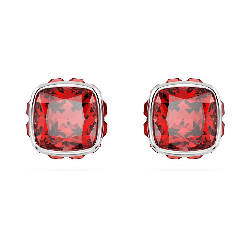 Swarovski Schmuck Unisex Birthstone Stud Earrings Square Cut Juli Rot Rhodiniert 5661959