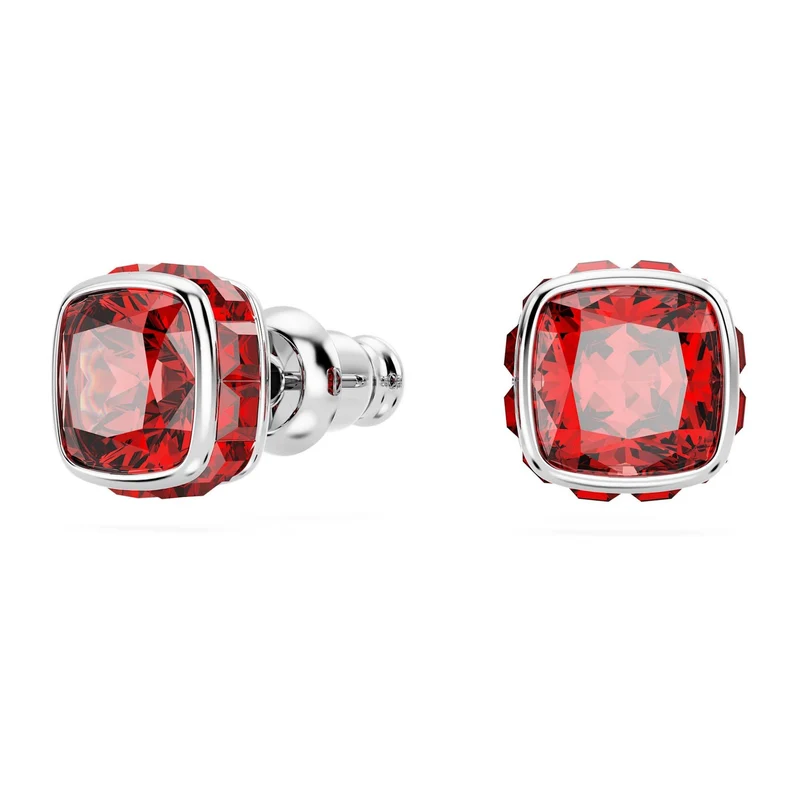 Swarovski Schmuck Unisex Birthstone Stud Earrings Square Cut Juli Rot Rhodiniert 5661959