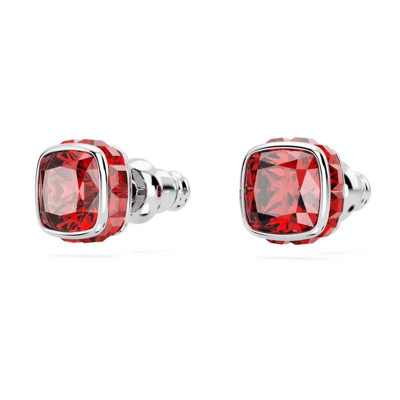 Swarovski Schmuck Unisex Birthstone Stud Earrings Square Cut Juli Rot Rhodiniert 5661959