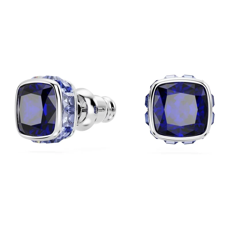 Swarovski Schmuck Unisex Birthstone Stud Earrings Square Cut September Blue Rhodiniert 5660803