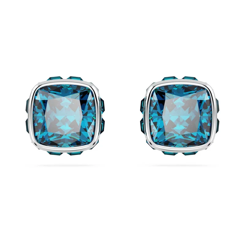 Swarovski Schmuck Unisex Birthstone Stud Earrings Square Cut Dezember Blau Rhodiniert 5660796
