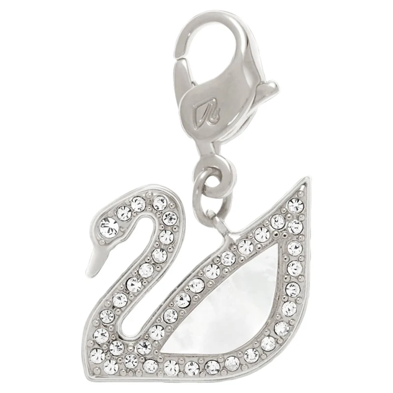 Swarovski Charm Damen White Swan Weiß Silberfarben 1128412