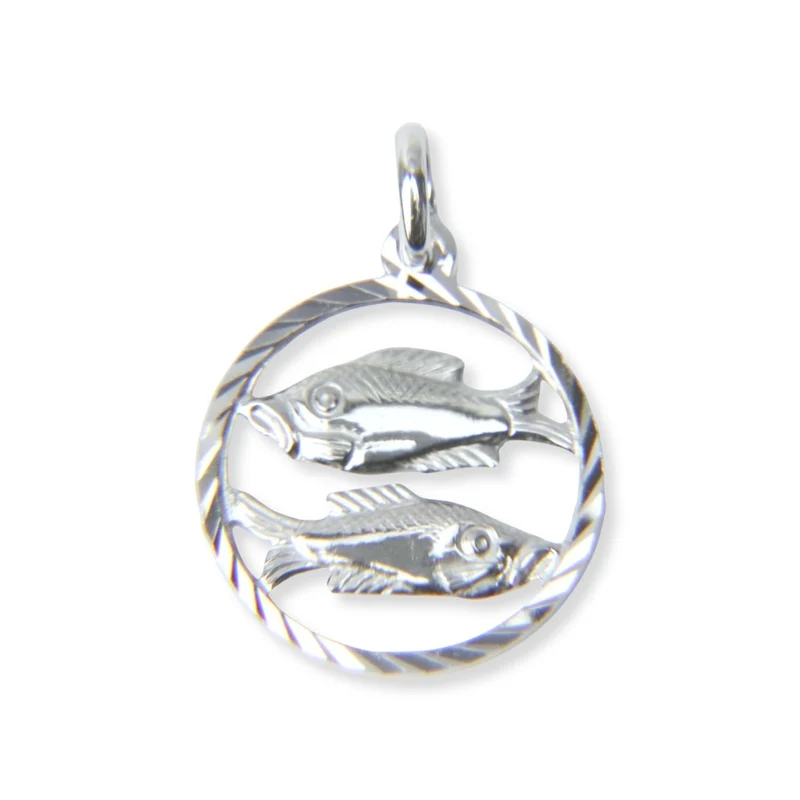 Unisex Anhänger Sternzeichen Fische ⌀15mm Silber 28.1241.R