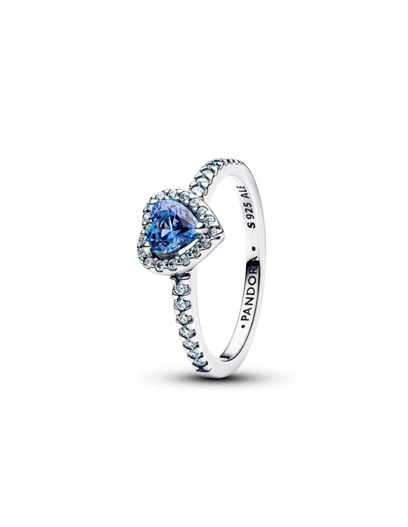 Pandora Silber Blaues Herz Ring 198421C05-52