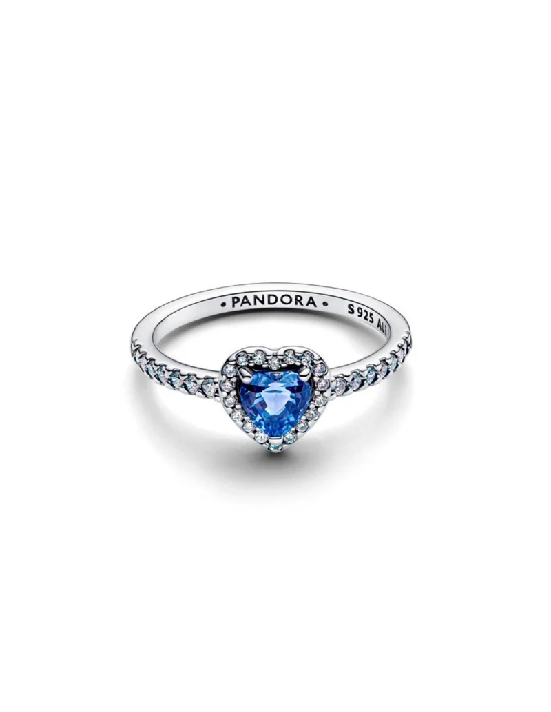 Pandora Silber Blaues Herz Ring 198421C05-52
