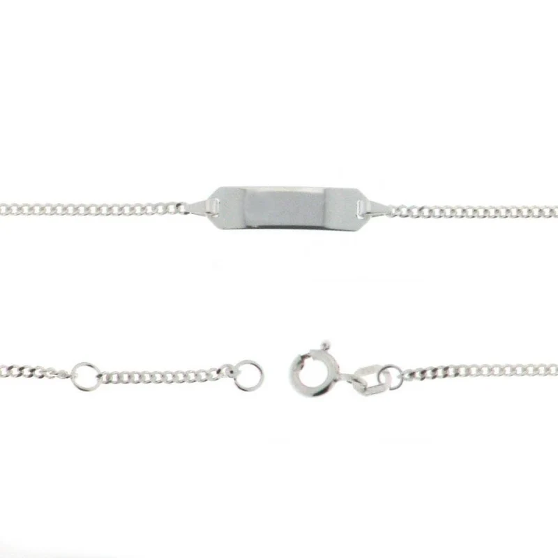 Panzerketten-Armband mit Gravurplatte in Silber 12.604.14.R