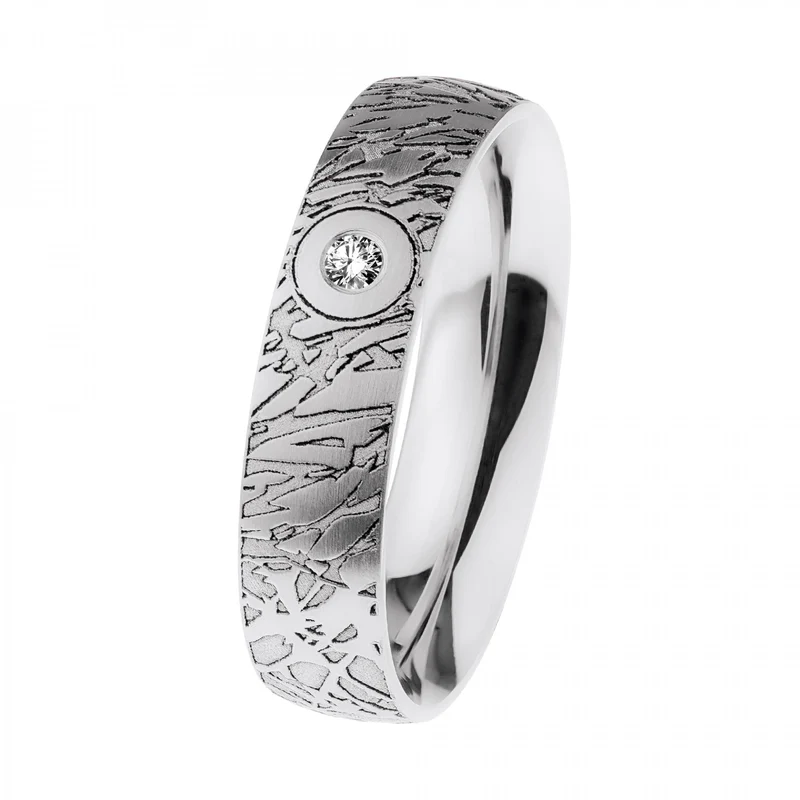 Ernstes Design Damen Trauring mit Diamant R673-55