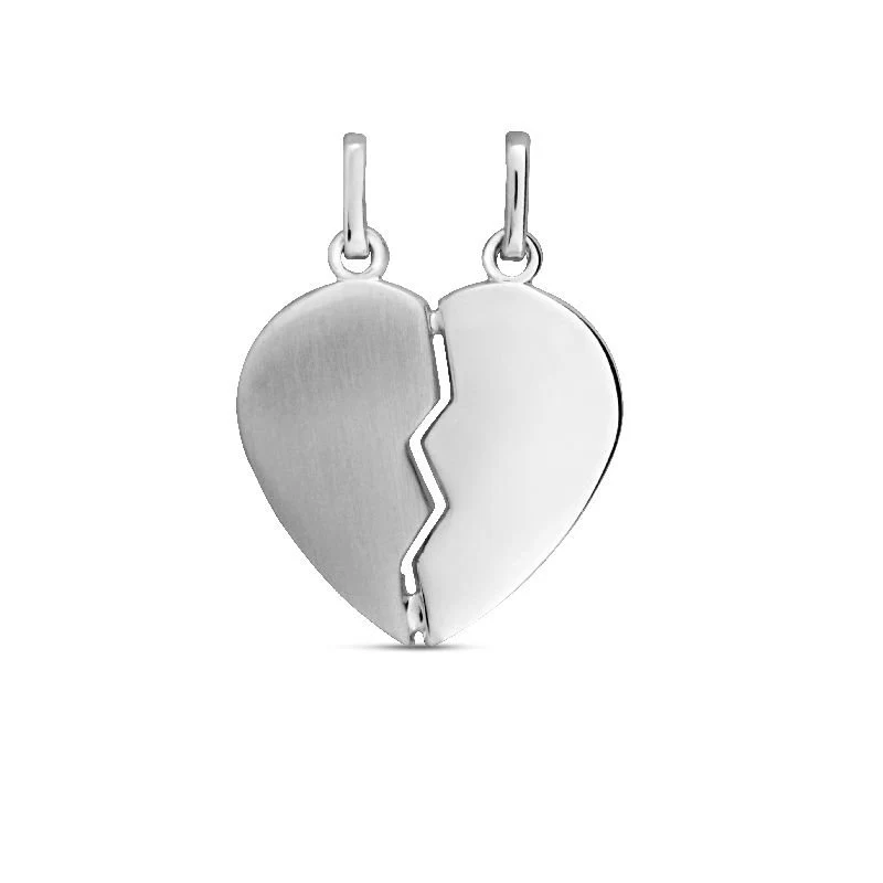 Unisex Gravurplatte teilbares Herz Silber 20.1220.R
