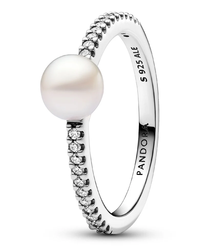 Pandora Damenring Süßwasserperle Größe 58 Silber 193158C01-58