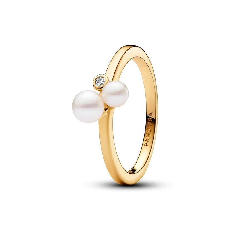 Pandora Damenring Perlen Größe 56 Gelbgold 163156C01-56