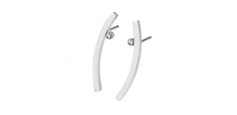 Ernstes Design Damen Ohrstecker mit Brillant Silber E513