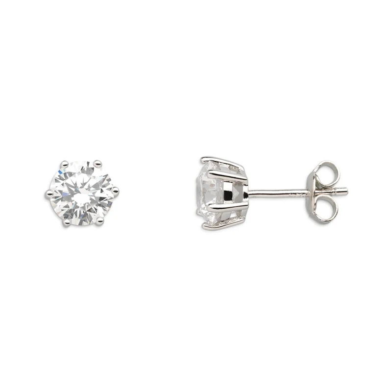 Xenox Damen Zirkonia Ohrstecker Krappenfassung Silber XS7137