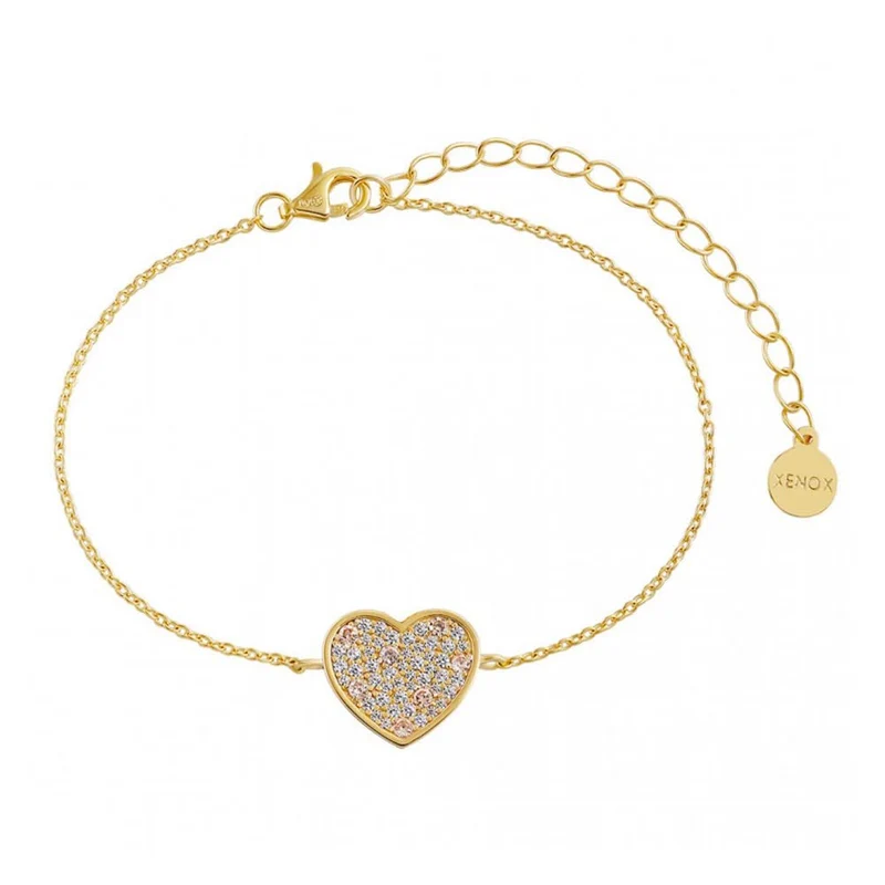 Xenox Damen Armband mit Herz-Anhänger mit Zirkonia XS3605