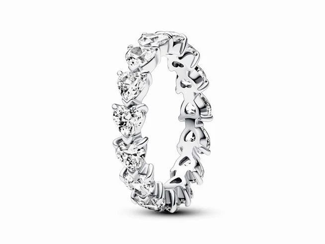 Pandora Damenring Herzreihe Größe 52 Silber 193103C01-52