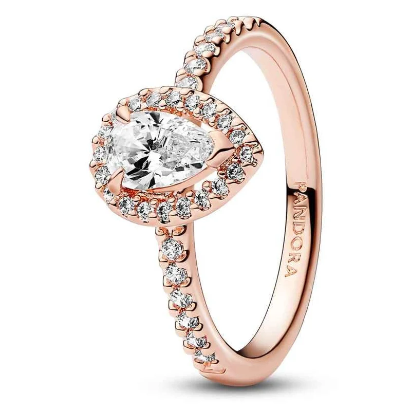 Pandora Damenring Funkelnde Birne Größe 52 Rosegold 182835C01-52