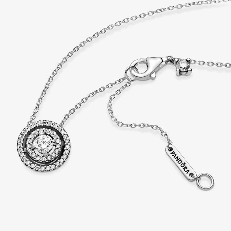 Pandora Funkelnder doppelter Kranz Halskette 399414C01-45