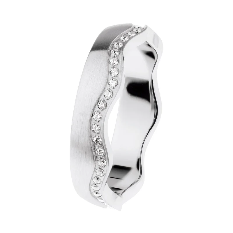 Ernstes Design Damen Fingerring Zirkonia Ring Größe 57 Silber R578-57