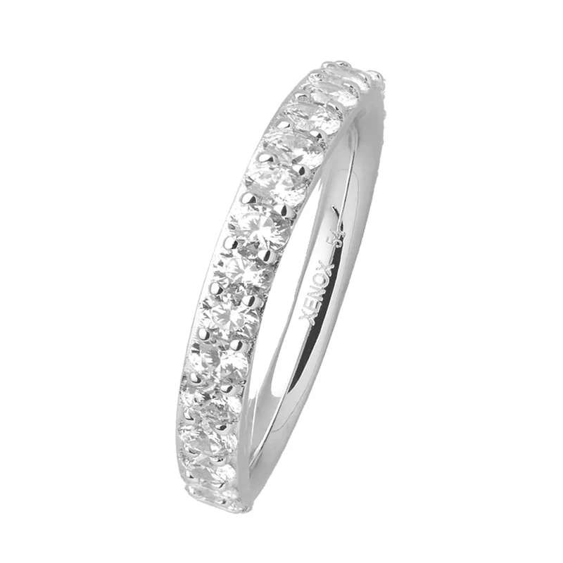 Xenox Damen 925 Sterling Silber Ring mit Zirkonia in silberfarben - XS7390