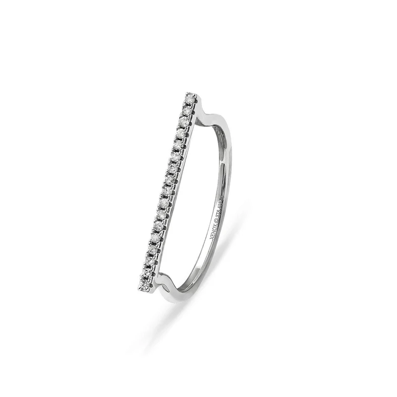Xenox Damen Ring Echt-Gold 9K Weißgold XG4431