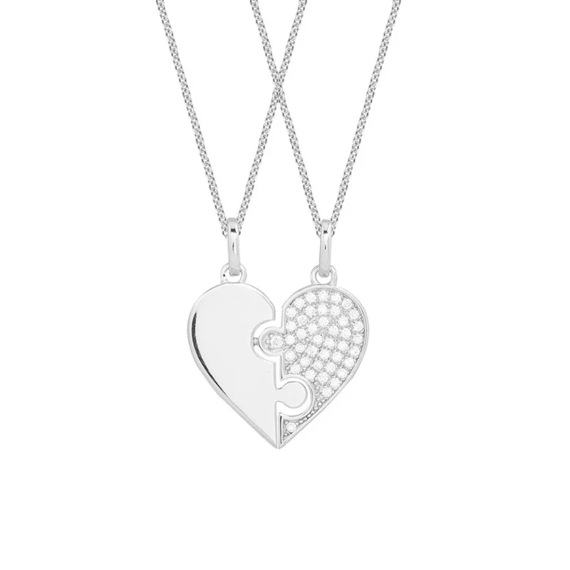 XENOX XS3527 Damen Anhänger Herz Sterling-Silber 925 Silber Weiß Zirkonia