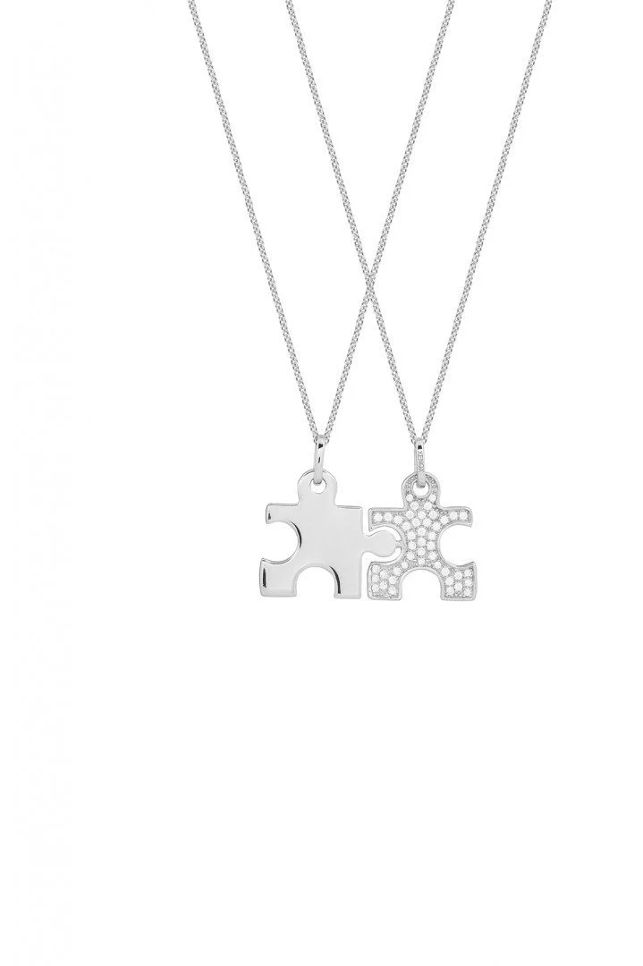 Damen-Anhänger Puzzle 925 Sterling Silber rhodiniert Zirkonia XS3526