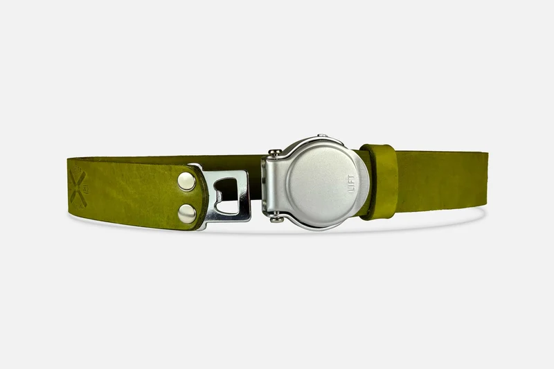 GÜRTEL RUNDSCHNALLE MATCHA/SILBER