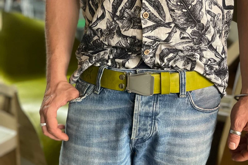 GÜRTEL STANDARD MATCHA/ROH SILBER