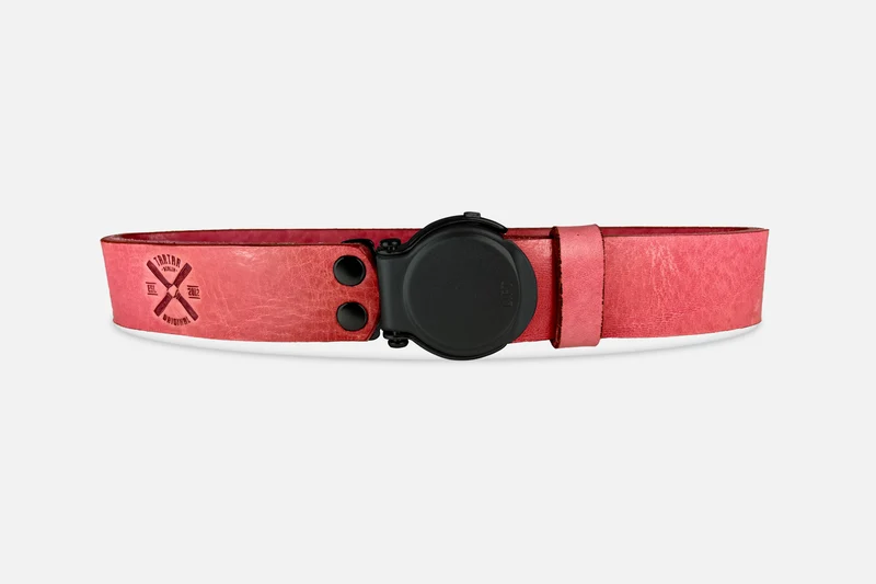 GÜRTEL RUNDSCHNALLE PINK/SCHWARZ