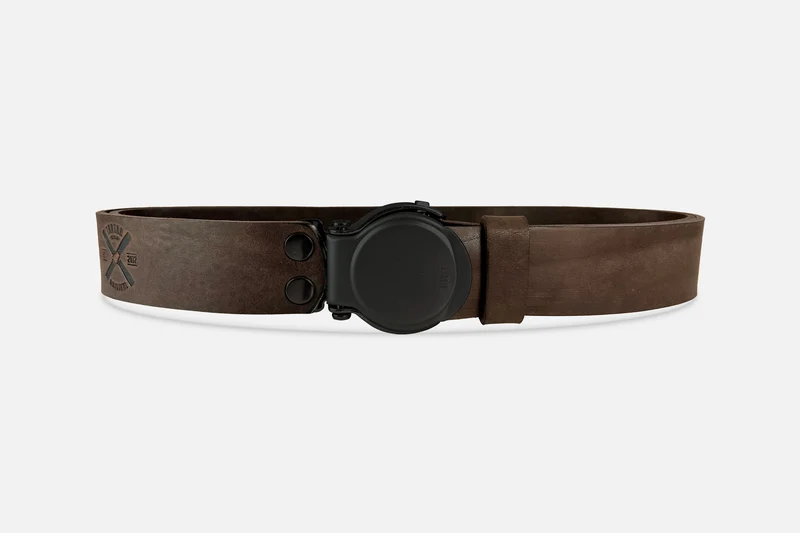 GÜRTEL RUNDSCHNALLE DARKBROWN/SCHWARZ