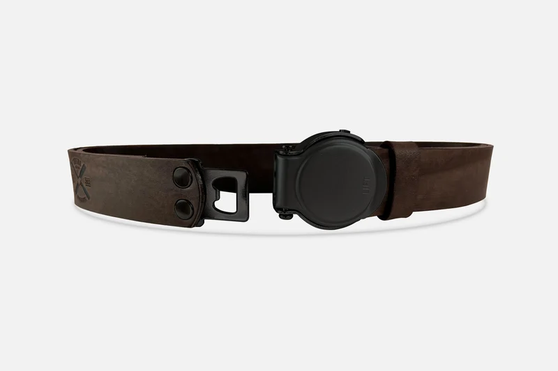 GÜRTEL RUNDSCHNALLE DARKBROWN/SCHWARZ