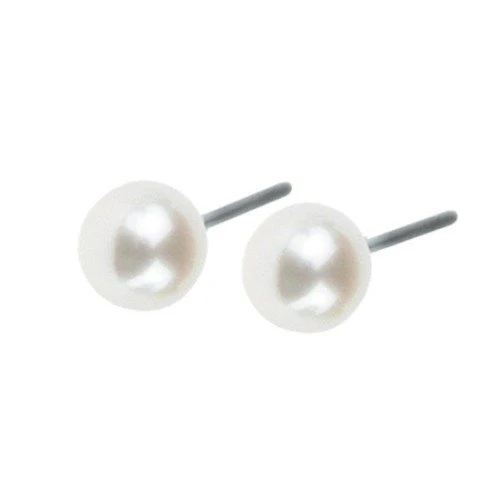 Boccia Damen Ohrstecker mit Button Süßwasser Perle Silber E260