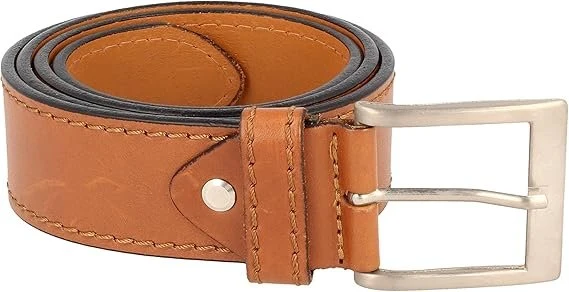 Ledergürtel Basic mit Naht 4,00 cm Tabac