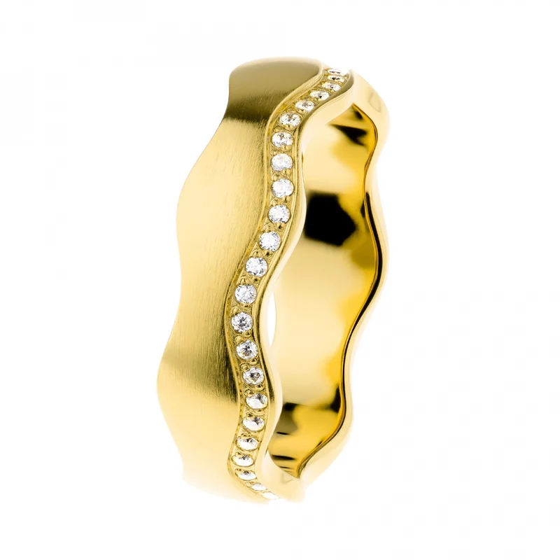 Ernstes Design Damen Zirkonia Ring Größe 57 Gold R558-57