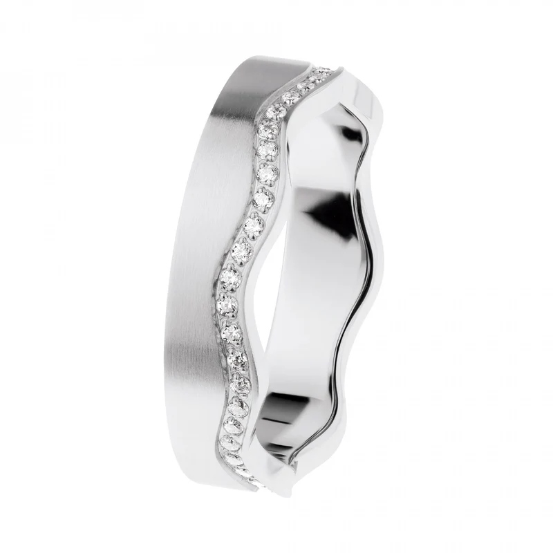 Ernstes Design Damen Zirkonia Ring Größe 57 Silber R553-57