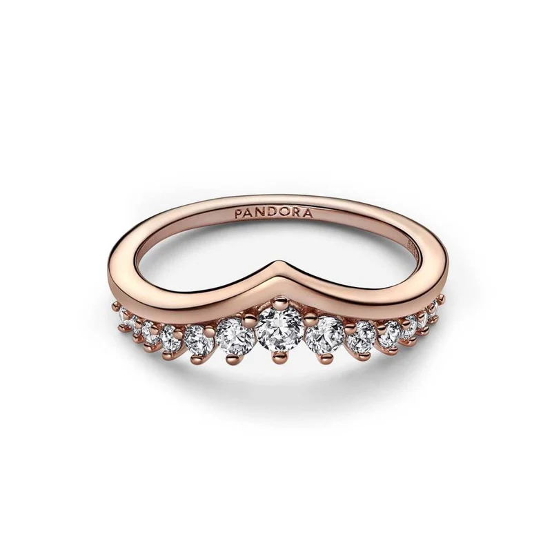 Pandora Timeless Wishbone Schwebender Pavé-Ring Rosegold 182320C01