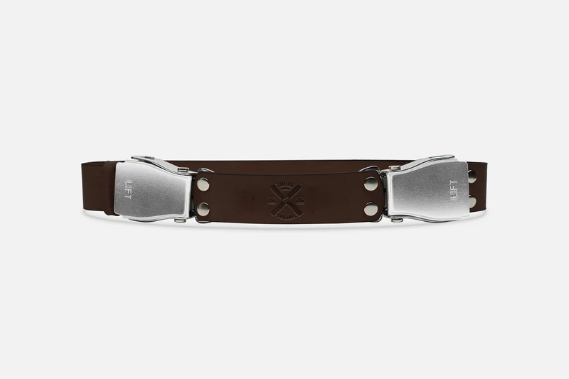 2-SCHNALLENGÜRTEL STANDARD DARKBROWN/ROH SILBER