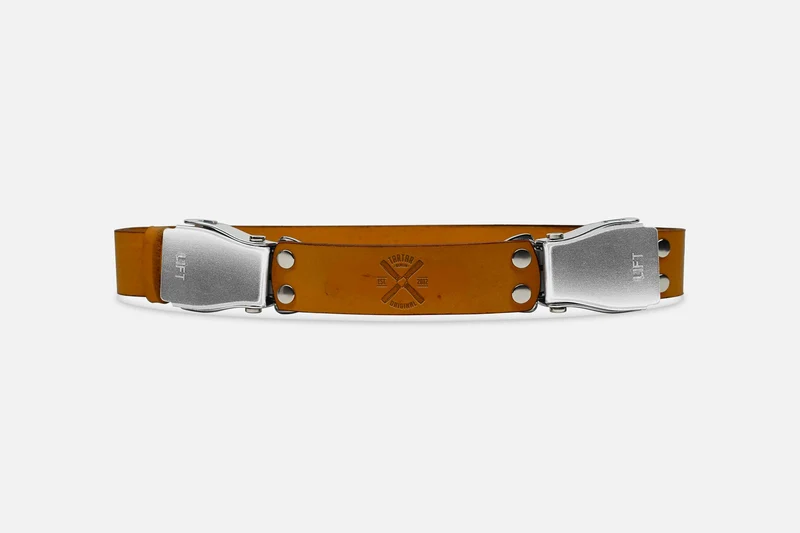 2-SCHNALLENGÜRTEL STANDARD COGNAC/ROH SILBER