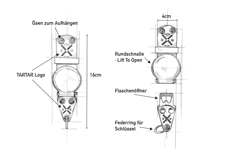 SCHLÜSSELHALTER/RUND (WAND) - BLACK/SILBER
