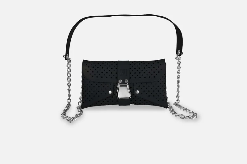 MINI BAG NUBUK BLACK/SILBER GLÄNZEND