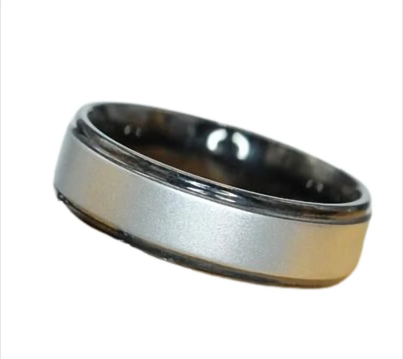 Pure Satin Ring Bandring Partnerring satiniert mit aus Edelstahl, 7 mm breit