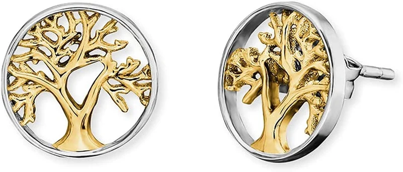 Engelsrufer Damen Ohrring Ohrstecker aus Sterling Silber mit Lebensbaum Symbol - Steckverschluss - nickelfrei - 9mm