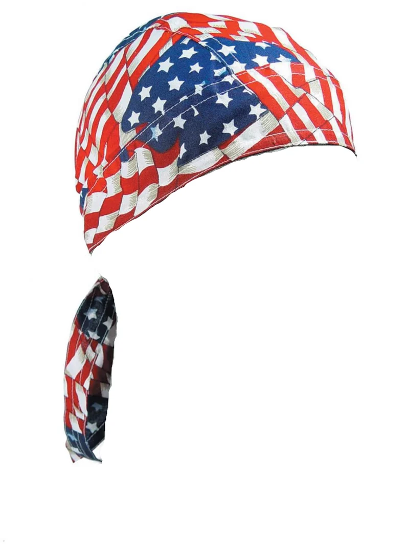 Do-Rag „Stars & Stripes“ – USA Flagge Bandana-Kopftuch Baumwolle mit Schweißband
