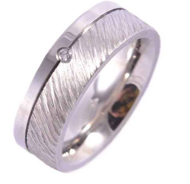 Ernstes Design Damen Diamant Trauring Größe 55 Silber R369-6-55