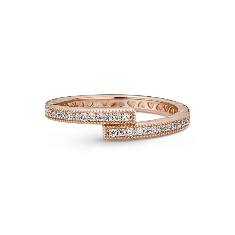 Pandora Damenring Signature überlappender Ring Zirkonia Roségold 189491C01