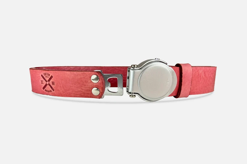 GÜRTEL RUNDSCHNALLE PINK/SILBER
