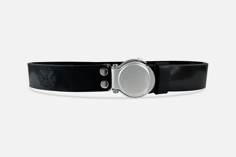 GÜRTEL RUNDSCHNALLE BLACK/SILBER