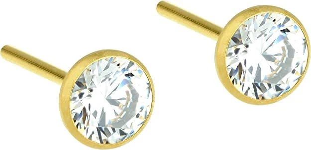 Ernstes Design Damen Ohrstecker mit Zirkonia Gold E465.WH