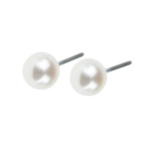 Ernstes Design Damen Ohrstecker mit Süßwasser-Button-Perle E259