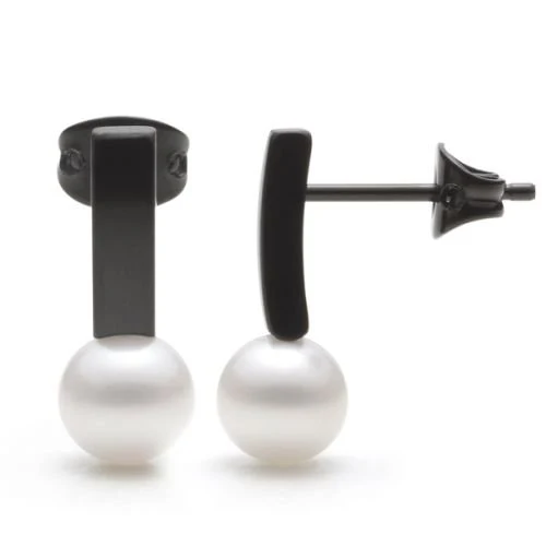Monomania Pearl´s Kiss Damen Ohrstecker Süßwasserperlen schwarz 31779S