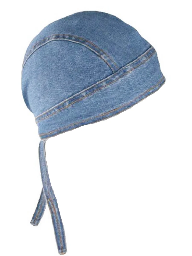 Denim Bandana Cap Head Bandana Kopftuch Headwrap klassischer Jeans-Look